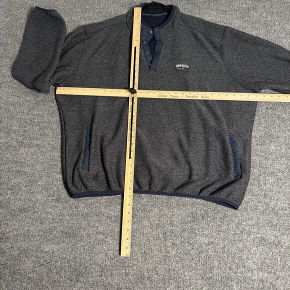 Eddie Bauer Fleece Mens XL Blue Gray Snap T Pullover Outdoor Travel Casual Hike - Picture 8 of 12